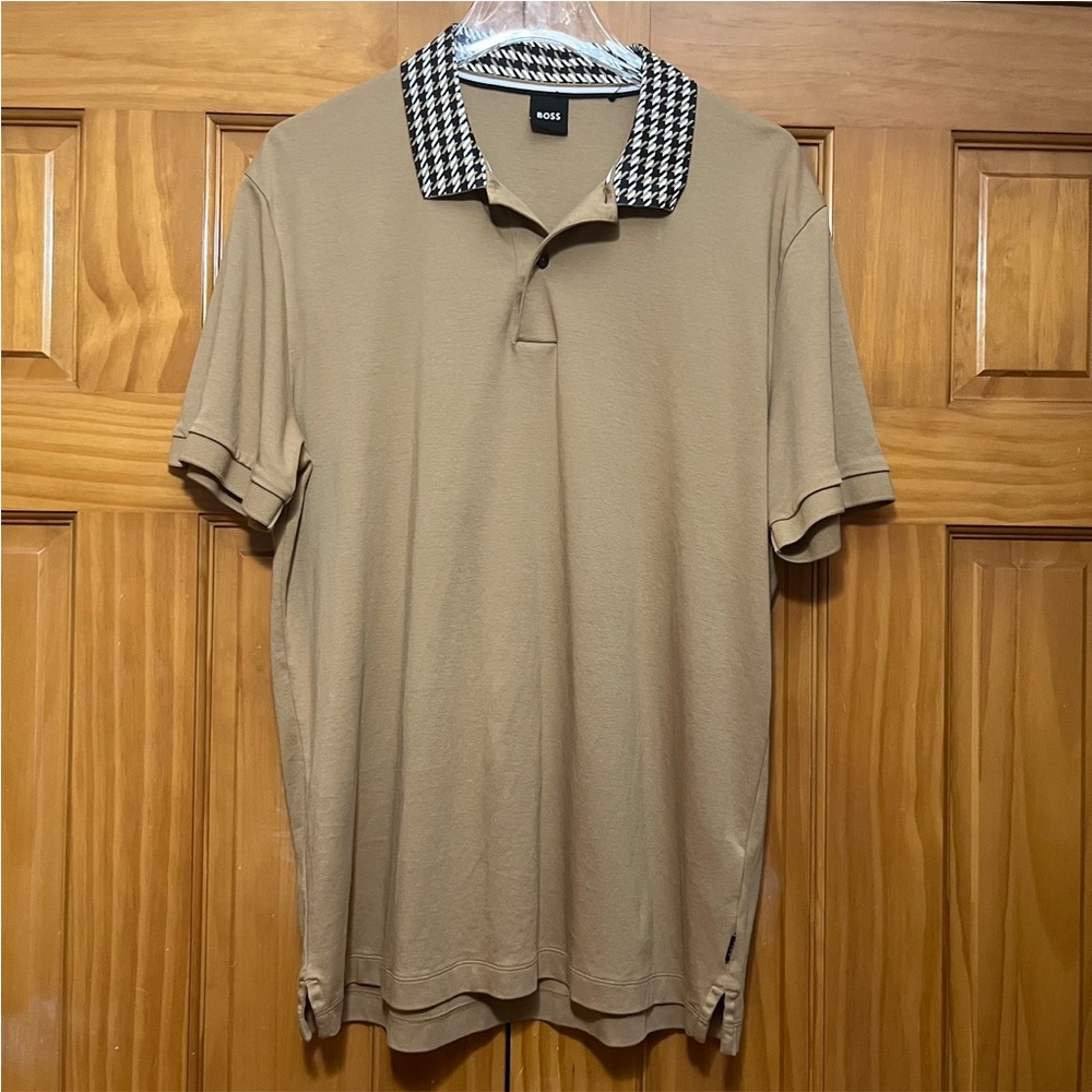 Boss Tan/Black Polo Shirt Size XL Boss Parlay 180 Polo